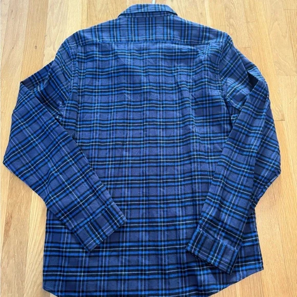 NWT Slate & Stone Dean Blue Plaid Flannel Button Down Shirt Men's Medium - Picture 8 of 9